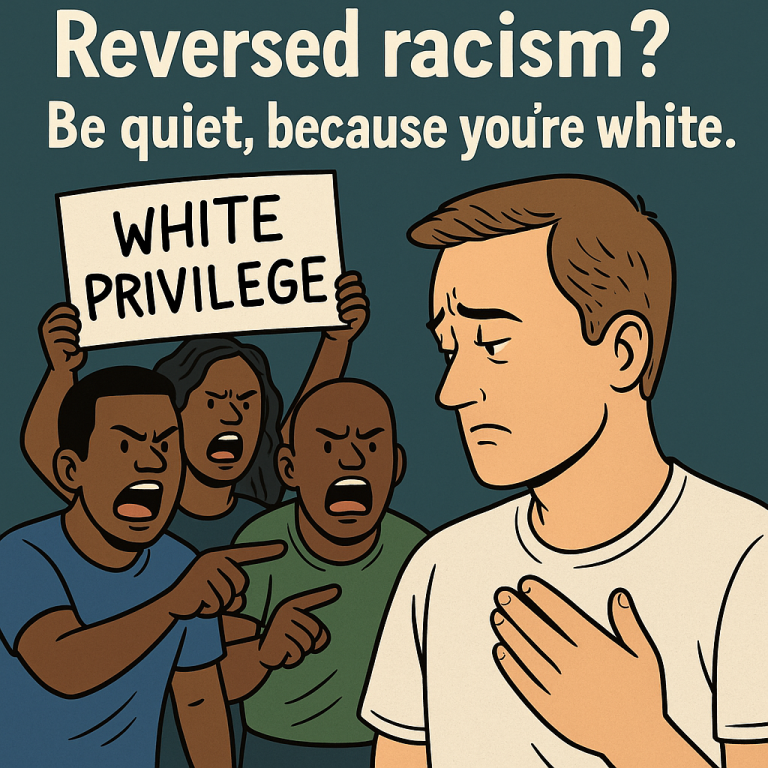 Reversed racism? Be quiet, because you’re white.